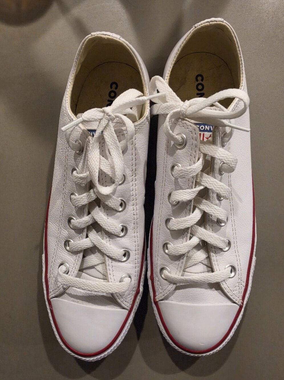 Converse Chuck Taylor All Star White Leather Low Top Sneakers - Women's 9.5